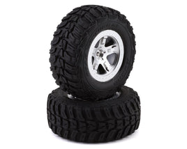Traxxas 2.2/3.0 Pre-Mounted Kumo Tires & Wheels (Satin Chrome) (2)