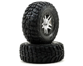Traxxas Kumho Venture MT Rear Tires (2) (Satin Chrome) (S1) w/Split-Spoke Rear Wheel