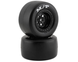 Traxxas Drag Slash Rear Pre-Mounted Sticky Tires (Gloss Black) (2) w/Weld Wheels & 12mm Hex